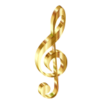 Gold 3D Clef Enhanced No Background