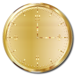 Gold Clock Enhanced With Drop Shadow