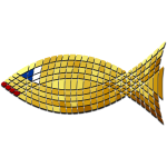 Vector clip art of mosaic of goldfish