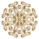 Gold Floral Flourish Motif Design No Background