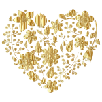 Gold Floral Heart Variation 2 No Background