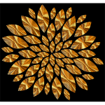 Gold Flower Petals Variation 5 With Background