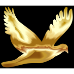 Gold Flying Dove Silhouette