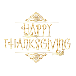 Gold Happy Thanksgiving Typography No Background