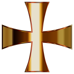 Gold Maltese Cross Enhanced Contrast No Background