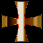 Gold Maltese Cross Enhanced Contrast