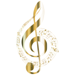 Gold Musical Notes Typography 2 No Background