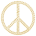 Gold Peace Hearts