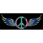 Gold Peace Sign Wings Psychedelic 2