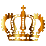 Gold Royal Crown Silhouette No Background