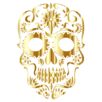 Gold Sugar Skull Silhouette No Background