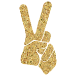 Gold Tiled Peace Sign Silhouette Smoothed Variation 2 No Background