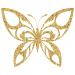 Gold Tiled Tribal Butterfly Silhouette Variation 2 No Background