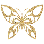 Gold Tiled Tribal Butterfly Silhouette