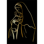 Gold Virgin Mary And Baby Jesus