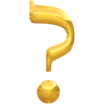 Question mark in golden color