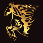 Golden Flame Horse 8