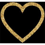 Golden Heart 2 With Black Background
