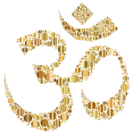 Golden Om Symbol Circles No Background