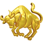 Golden Taurus Zodiac Symbol