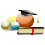 Graduate student hat and degree vector illustration