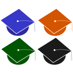 Graduation hats vector illustration