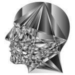 Grayscale Geometric Man Head
