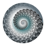 Grayscale Swirling Circles Vortex Variation 7