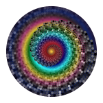 Grayscale Swirling Circles Vortex Variation 9