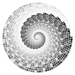 Grayscale Swirling Circles Vortex