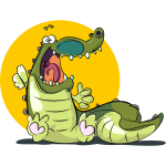 Vector illustration of smiling crocodile drawing