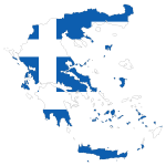Greece Map Flag With Stroke