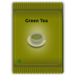 Green tea sachet vector image