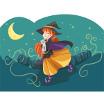 Happy Cartoon Witch