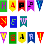 New Year Flags Vector