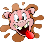 Happy pig's head