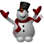 Vector clip art of cheering snowman