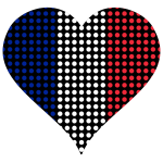 Heart France Flag Circles