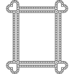 Rectangular Frame with hart on ends