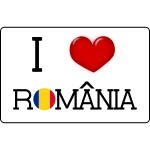 I love Romania vector sticker