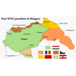 Map of Kingdom of Hungary after World War 2 vector illustration