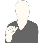 Vector graphics of faceless man pointing at himself