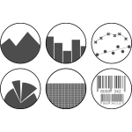 Vector image of grayscale spreadsheet icons set