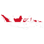 Indonesia Map Flag With Stroke