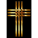 Interlocked Stylized Golden Cross Enhanced 2