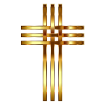 Interlocked Stylized Golden Cross Enhanced Contrast No Background