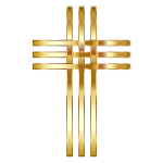 Interlocked Stylized Golden Cross No Background