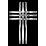 Interlocked Stylized Stainless Steel Cross