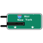 Vector image of interstate highway sign with a LED display