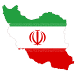 Iran flag and map